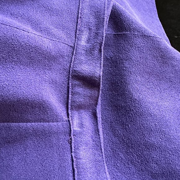 70s DARK PURPLE Ultra Suede Skirt Suit Matching Set Jacket - Picture 3 of 9